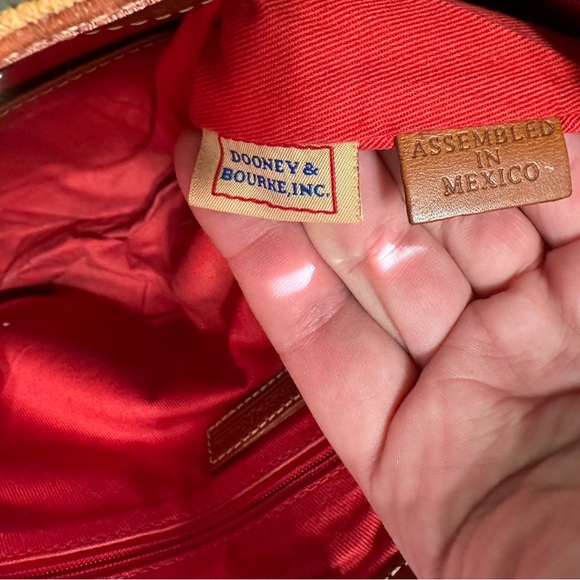 DOONEY & BOURKE Medium Sac Hobo Purse Shoulder Hand Bag Cognac Tan Brown Leather - Picture 14 of 16